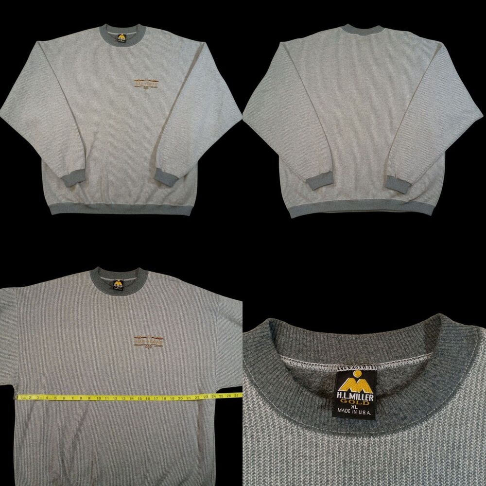 Vintage HL Miller Gold Sweatshirt Las Vegas Size XL Made in USA Grey 90s